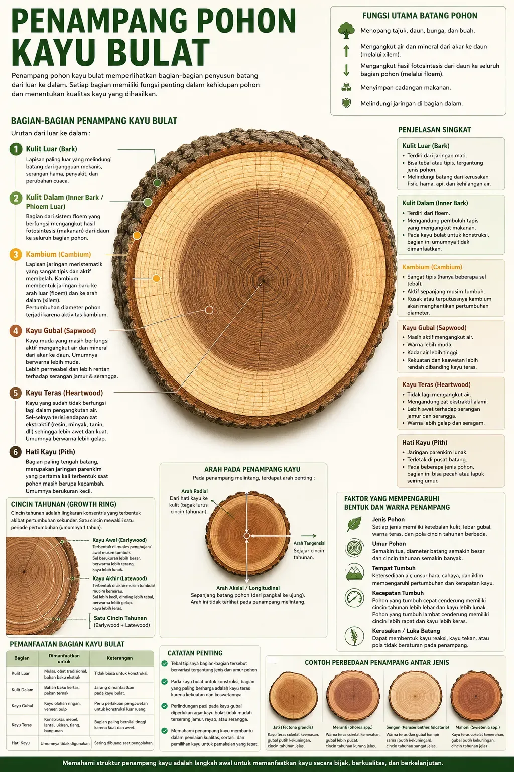 Bagian-Bagian Penampang Kayu Bulat